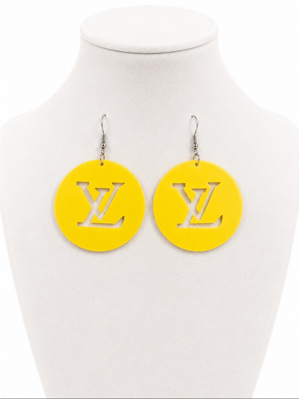 Inspired Yellow Round Statement Drop Earrings